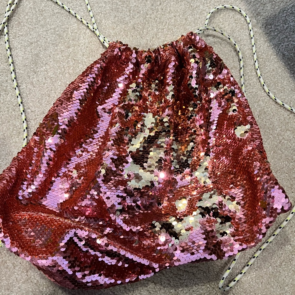 Crewcuts pink and gold sequined backpack